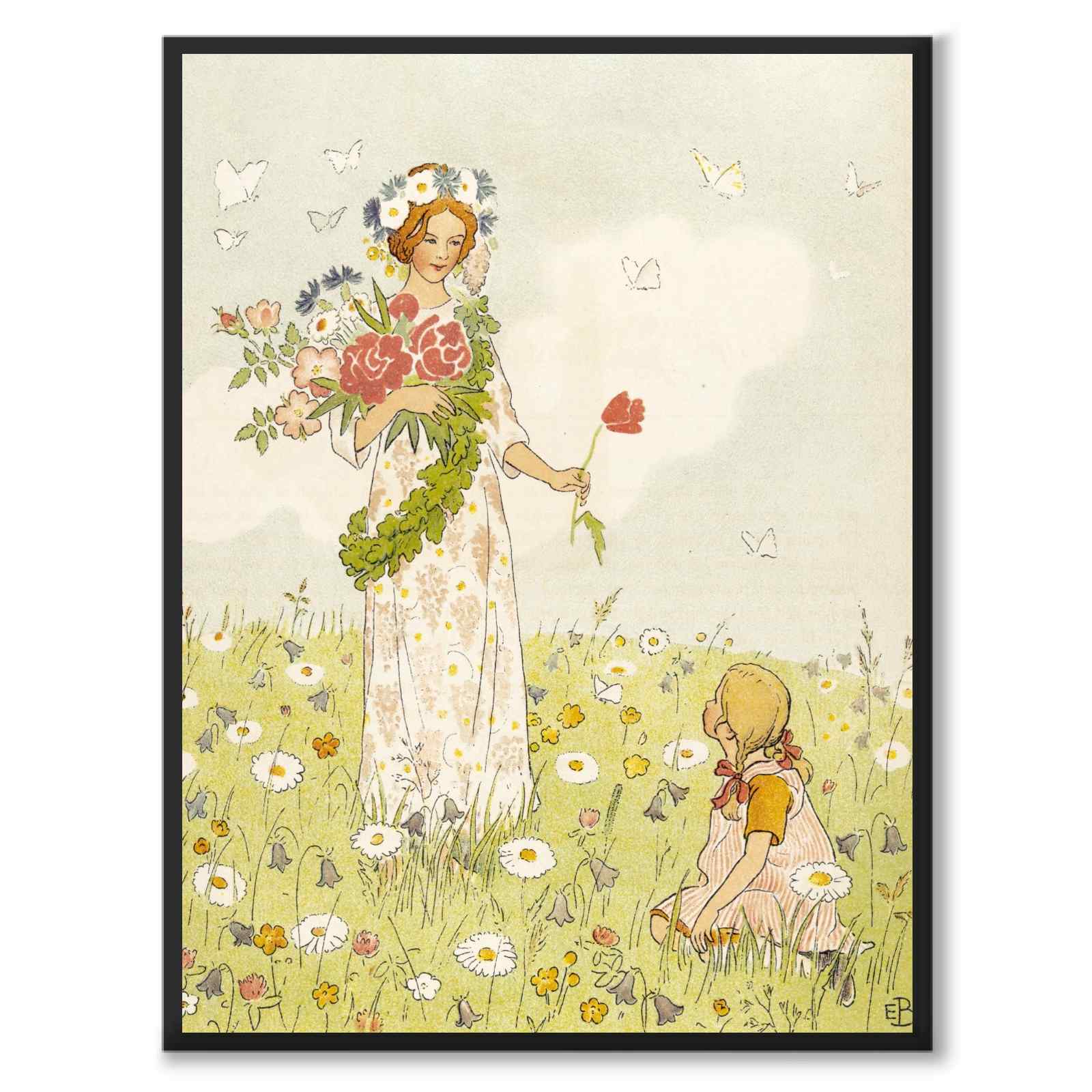 The Flower Festival in the Meadow as a poster for a children's room from Historly – full image without white border – image 3