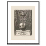The coat of arms of Uppland as a vintage illustration and poster from Historly – with white border without title