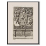 Östergötlands landskapsvapen som vintageillustration och poster från Historly – helbild utan vit kant