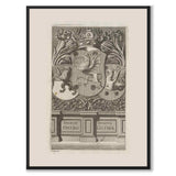 Östergötlands landskapsvapen som vintageillustration och poster från Historly – helbild utan vit kant