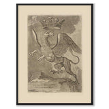 The coat of arms of Södermanland as a vintage illustration and poster from Historly – full image without white border