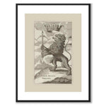 Smålands landskapsvapen som vintageillustration och poster från Historly – med vit kant utan titel