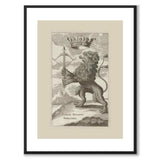 Smålands landskapsvapen som vintageillustration och poster från Historly – med vit kant utan titel