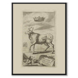 Dalarnas landskapsvapen som vintageillustration och poster från Historly – helbild utan vit kant