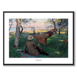 Sommarsiesta af Johan Krouthén som plakat – hvid kant & titel