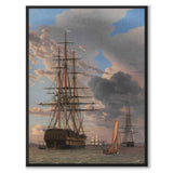 Det russiske linjeskib "Asow" og en fregat for anker på Helsingørs red af C.W. Eckersberg som plakat – helbillede