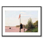 View from Dosseringen by Sortedam Lake toward Nørrebro by Christen Købke as a poster – white border
