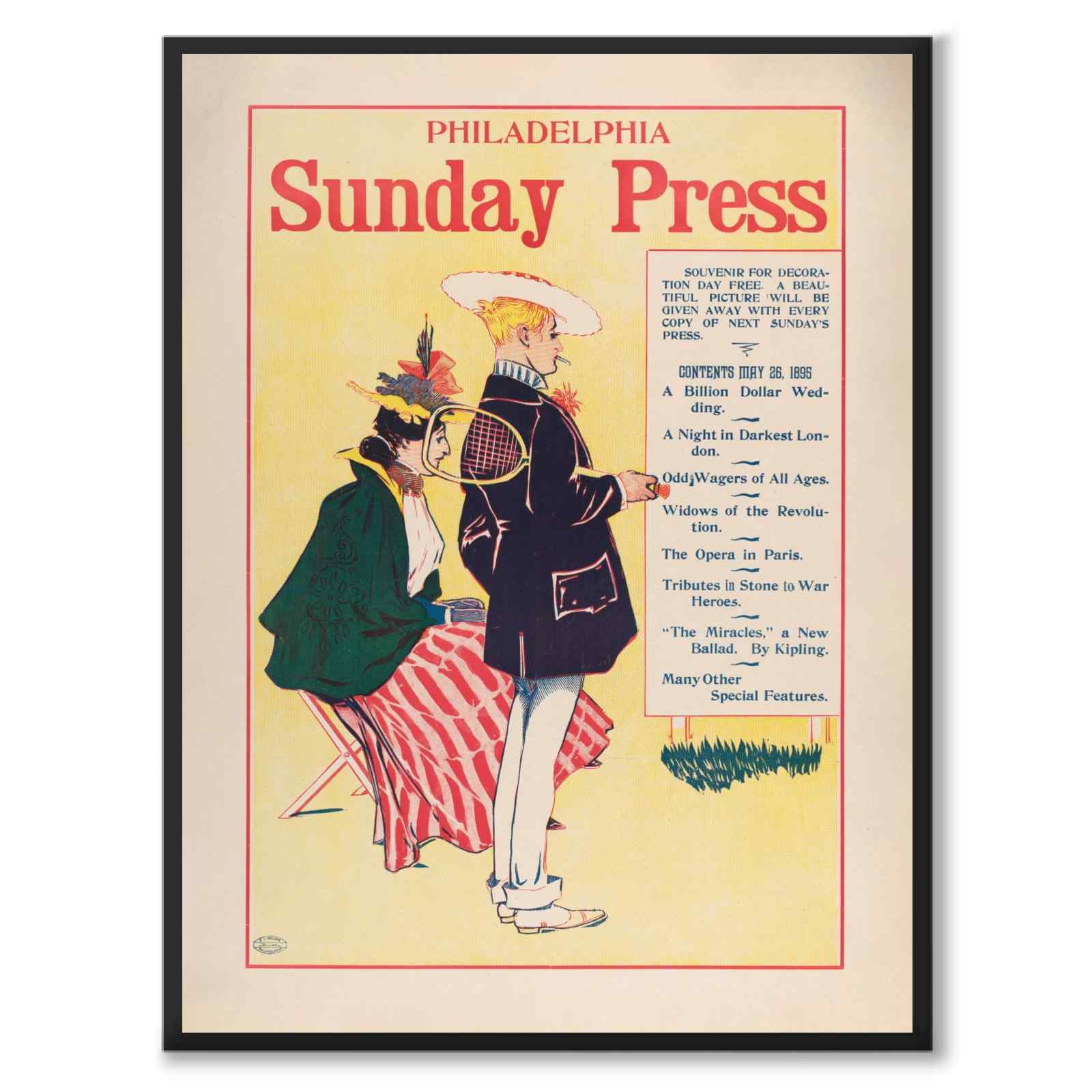 Philadelphia Sunday Press, May 26, 1895 af George Reiter Brill som plakat – helbillede