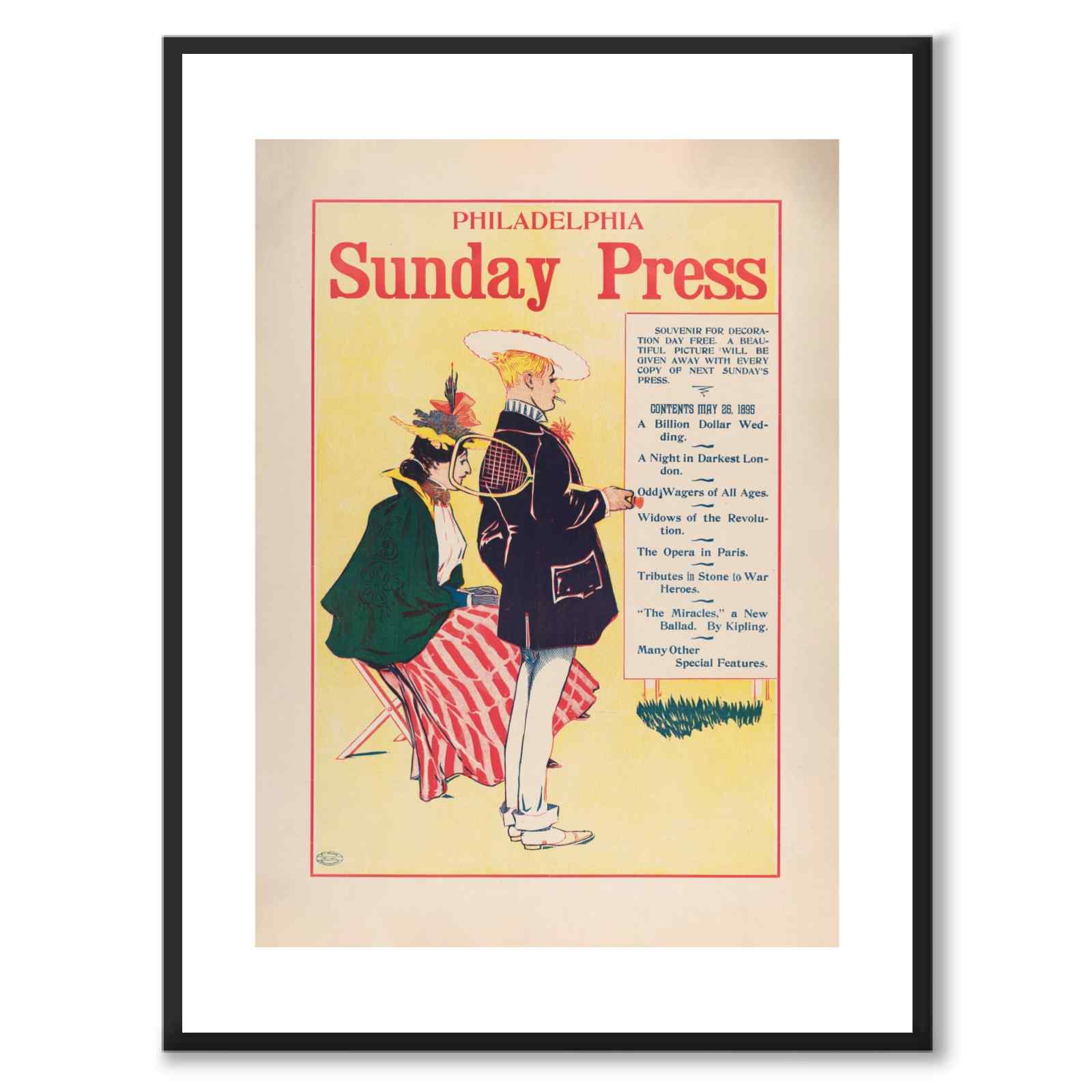 Philadelphia Sunday Press, May 26, 1895 af George Reiter Brill som plakat – hvid kant