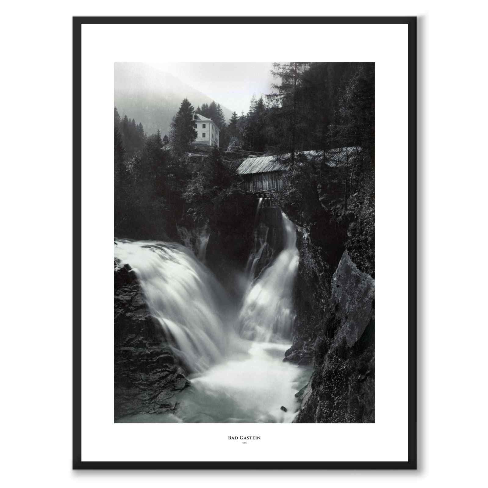 Bad Gastein 1900 som poster från Historly – med vit kant och titel – bild 6