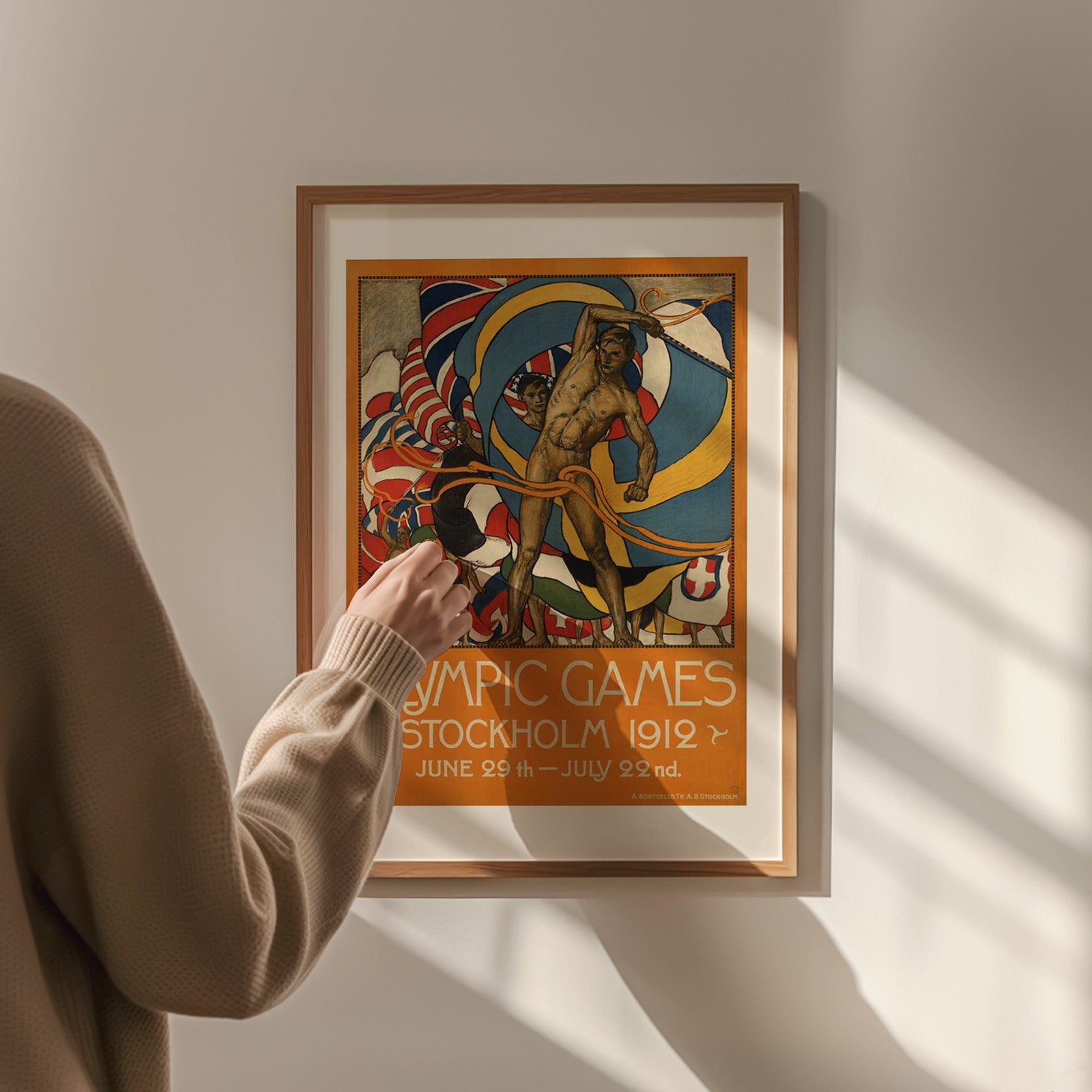 Olympiska Spelen Stockholm 1912 som väggkonst i inspirerande inredningsmiljö