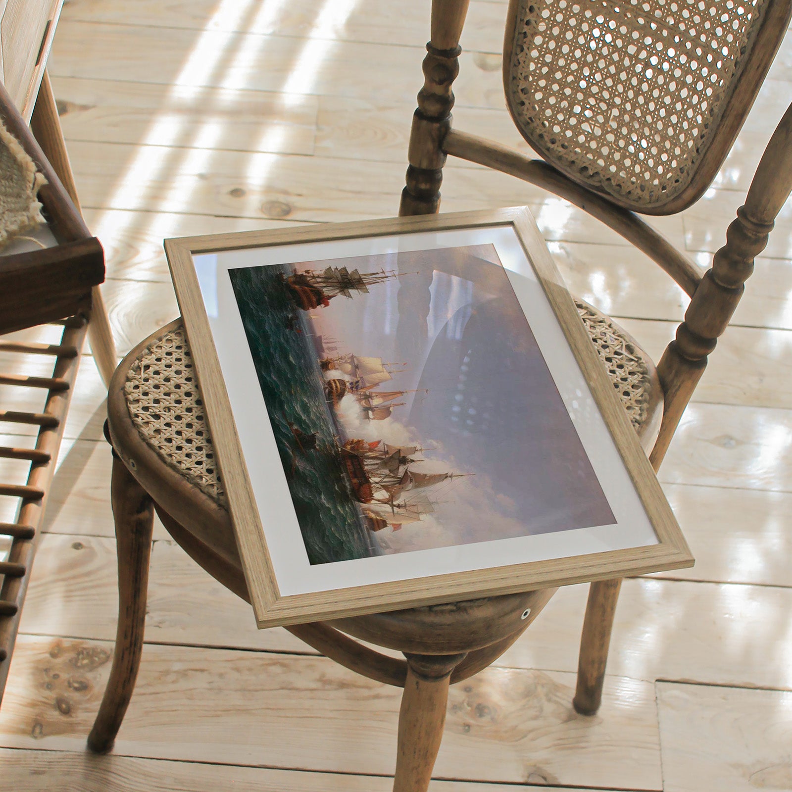 The Ship Öland 1704 as wall art in an inspiring interior setting