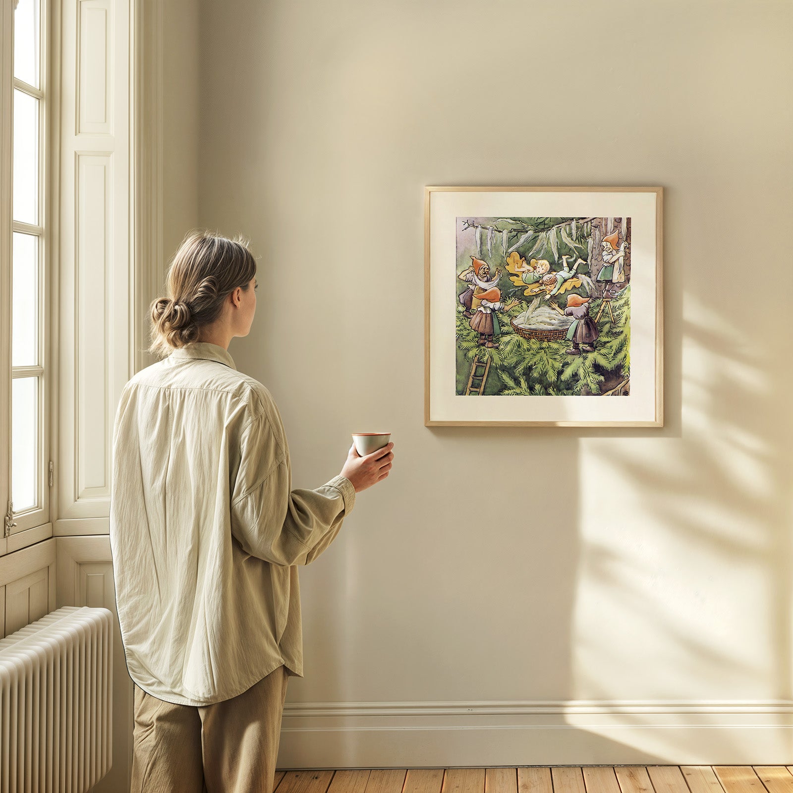 Ocke, Nutta and Pillerill as wall art in an inspiring interior setting