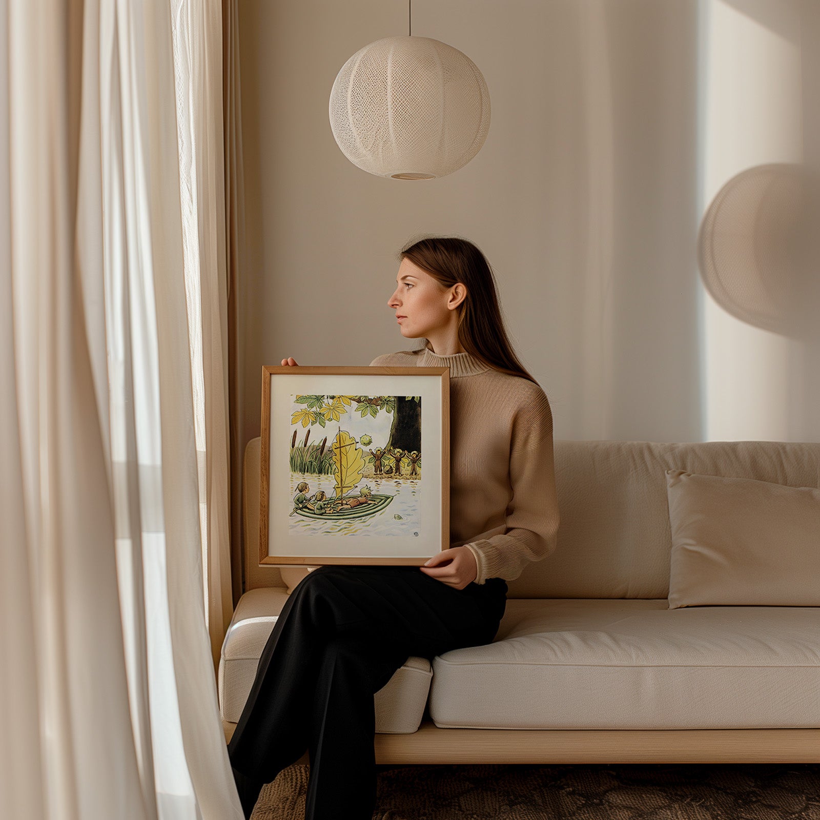 Ocke, Nutta and Pillerill as wall art in an inspiring interior setting