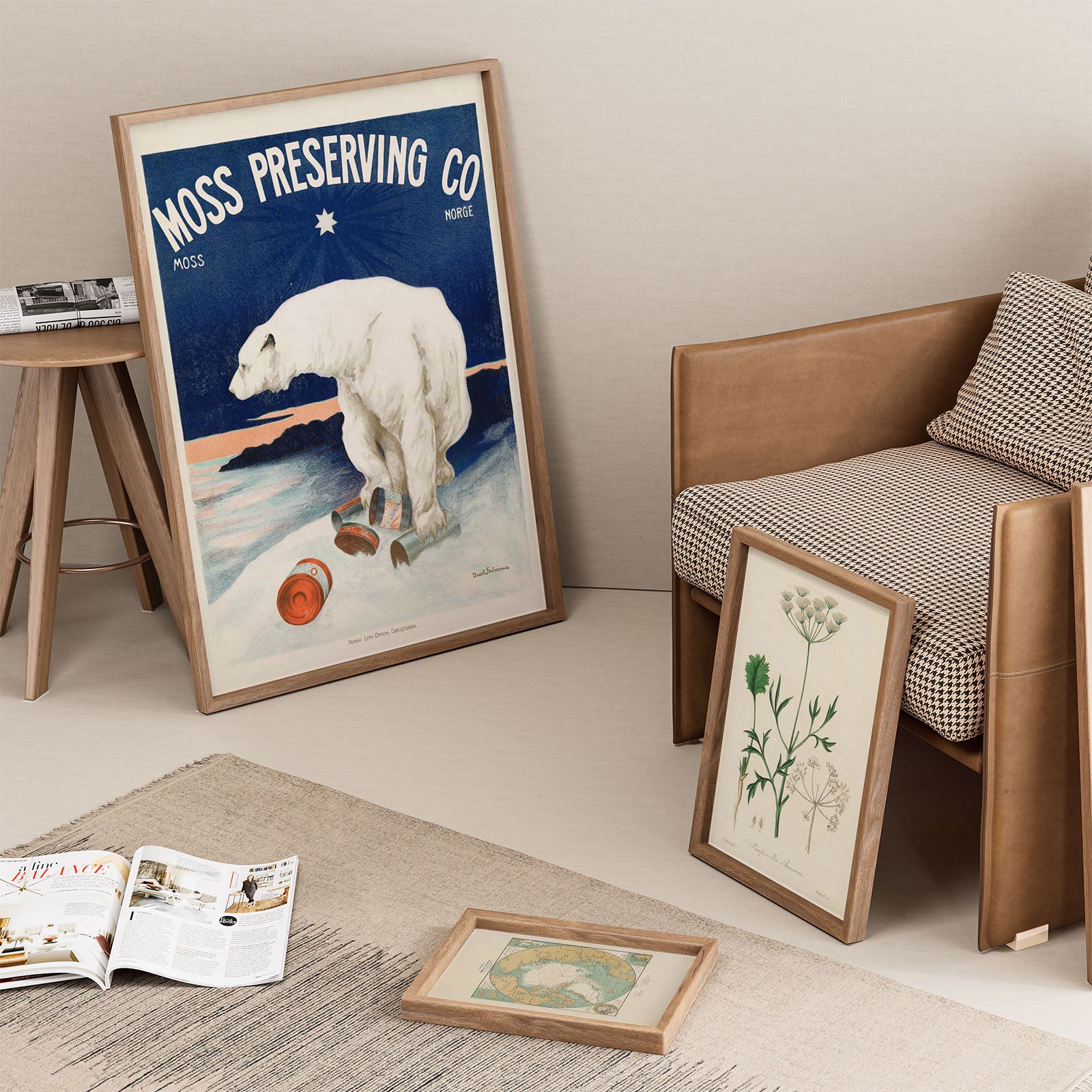 Moss Preserving Co som väggkonst i inspirerande inredningsmiljö
