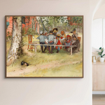 Frukost under Stora Björken av Carl Larsson som konstposter från Historly – bild 2