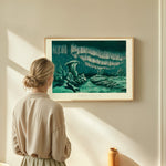 Aurora Borealis as wall art in an inspiring interior setting