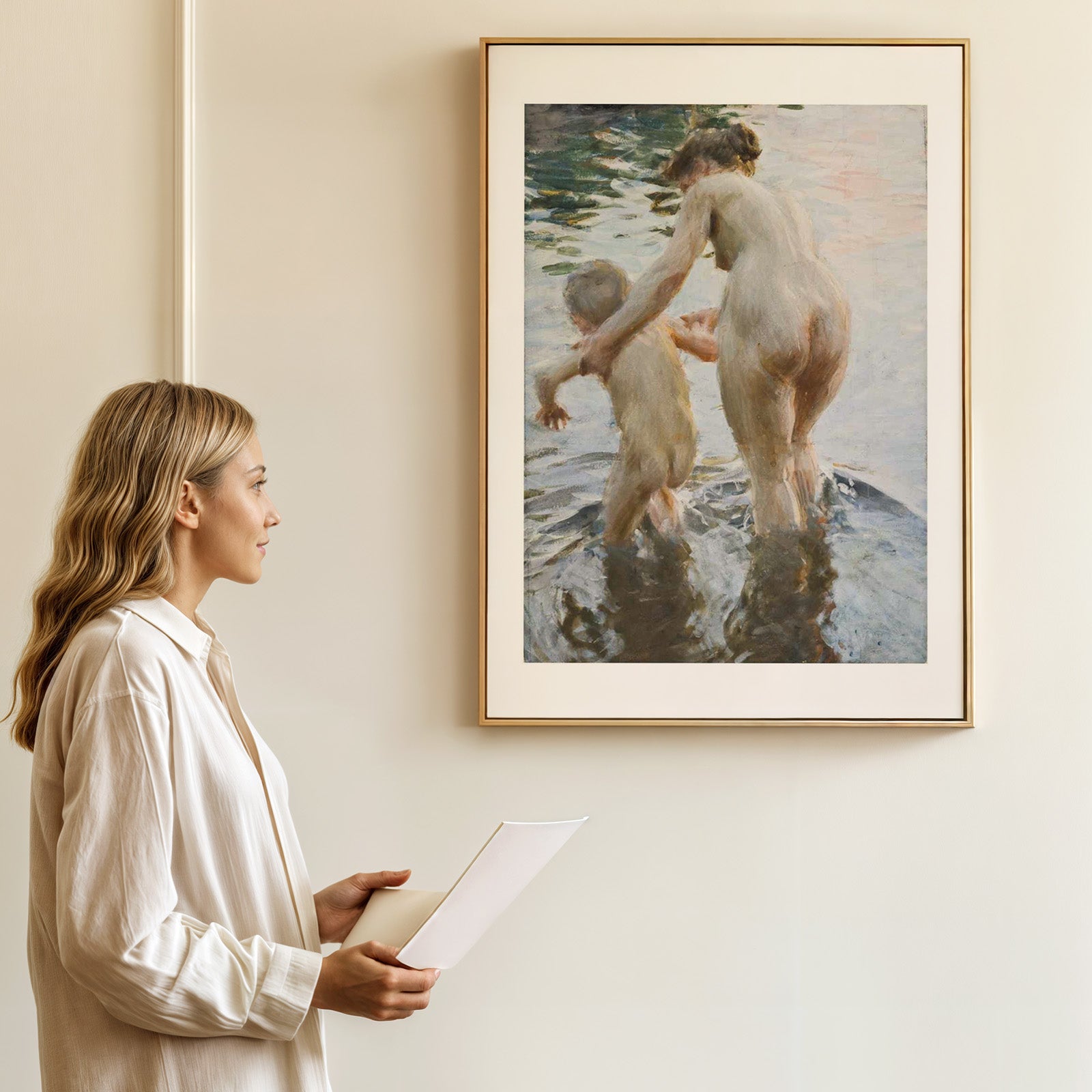 Une première av Anders Zorn som väggkonst i inspirerande inredningsmiljö