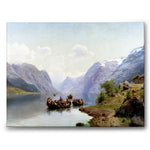 Bridal Escort on the Hardanger Fiord som canvastavla från Historly – bild 1