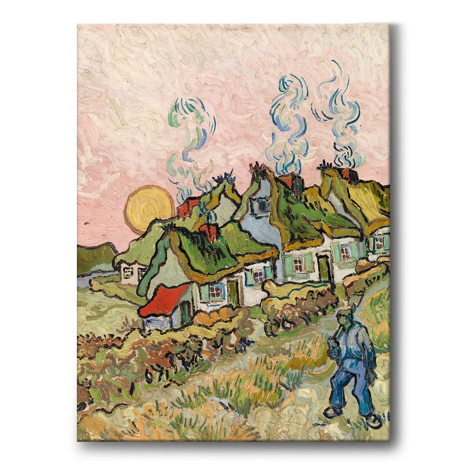Houses and Figure as a canvas print from Historly – image 1