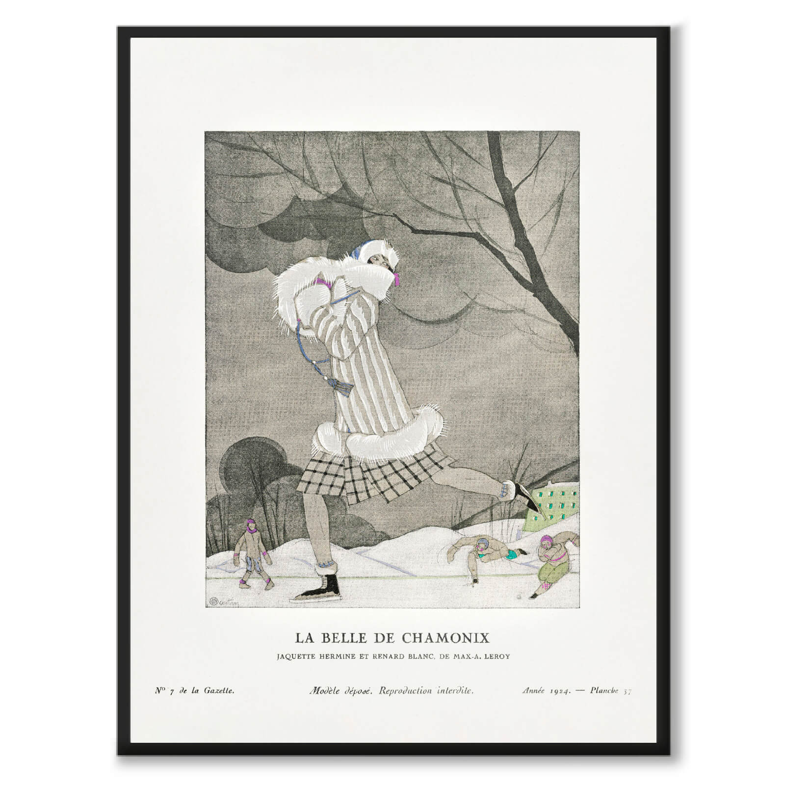 La Belle de Chamonix som vintageillustration och poster från Historly – bild 1