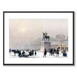Karl Johans Torg som historisk Stockholmsposter från Historly – med vit kant utan titel