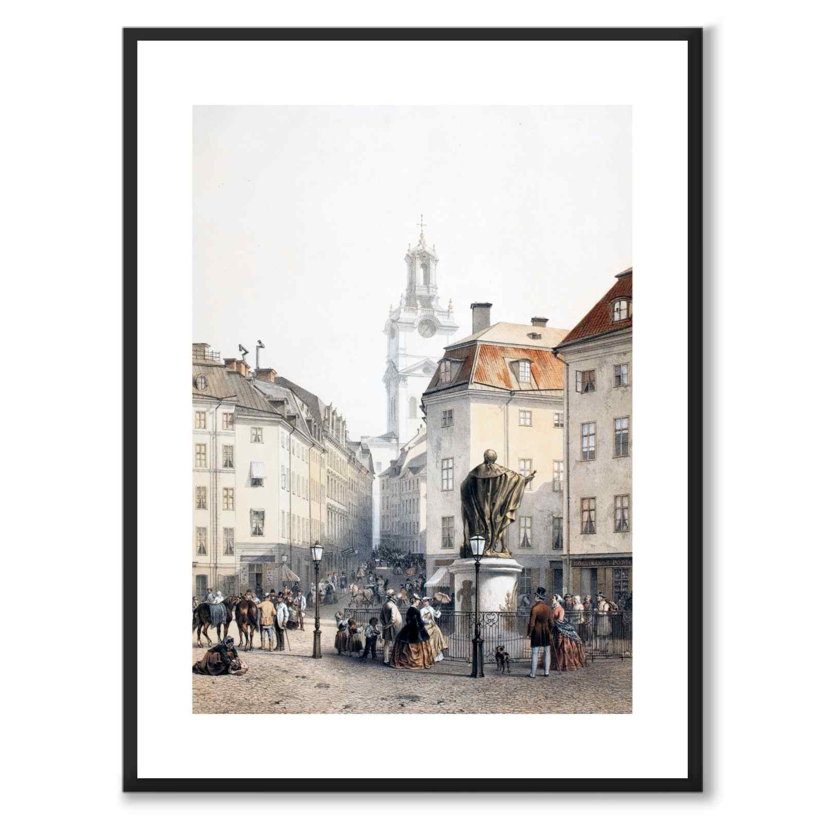 Storkyrkobrinken som historisk Stockholmsposter från Historly – med vit kant utan titel
