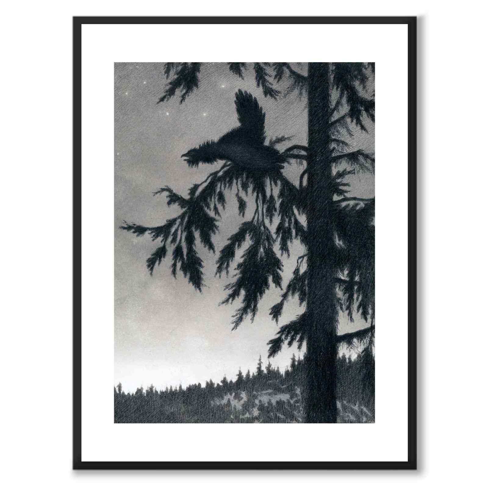 The Capercaillie Playing som konstposter från Historly – med vit kant utan titel