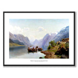 Bridal Escort on the Hardanger Fiord som konstposter från Historly – med vit kant och titel