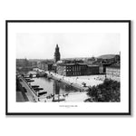 Gustaf Adolfs Torg 1910 som historisk Göteborgsposter från Historly – med vit kant och titel