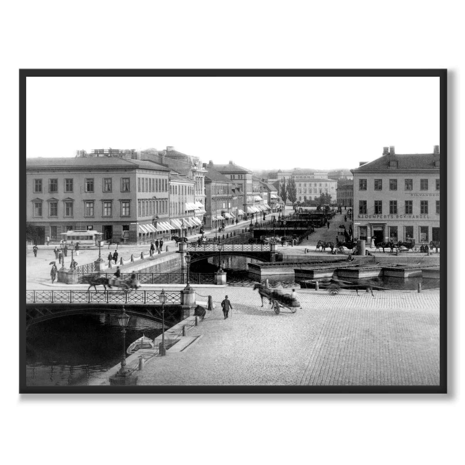 Östra Hamngatan som historisk Göteborgsposter från Historly – helbild utan vit kant