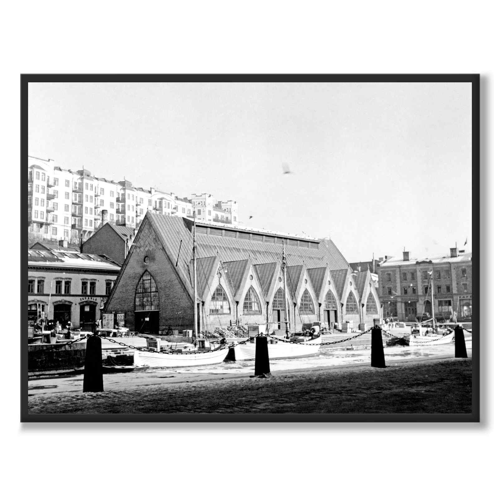 Fiskekyrkan som historisk Göteborgsposter från Historly – helbild utan vit kant