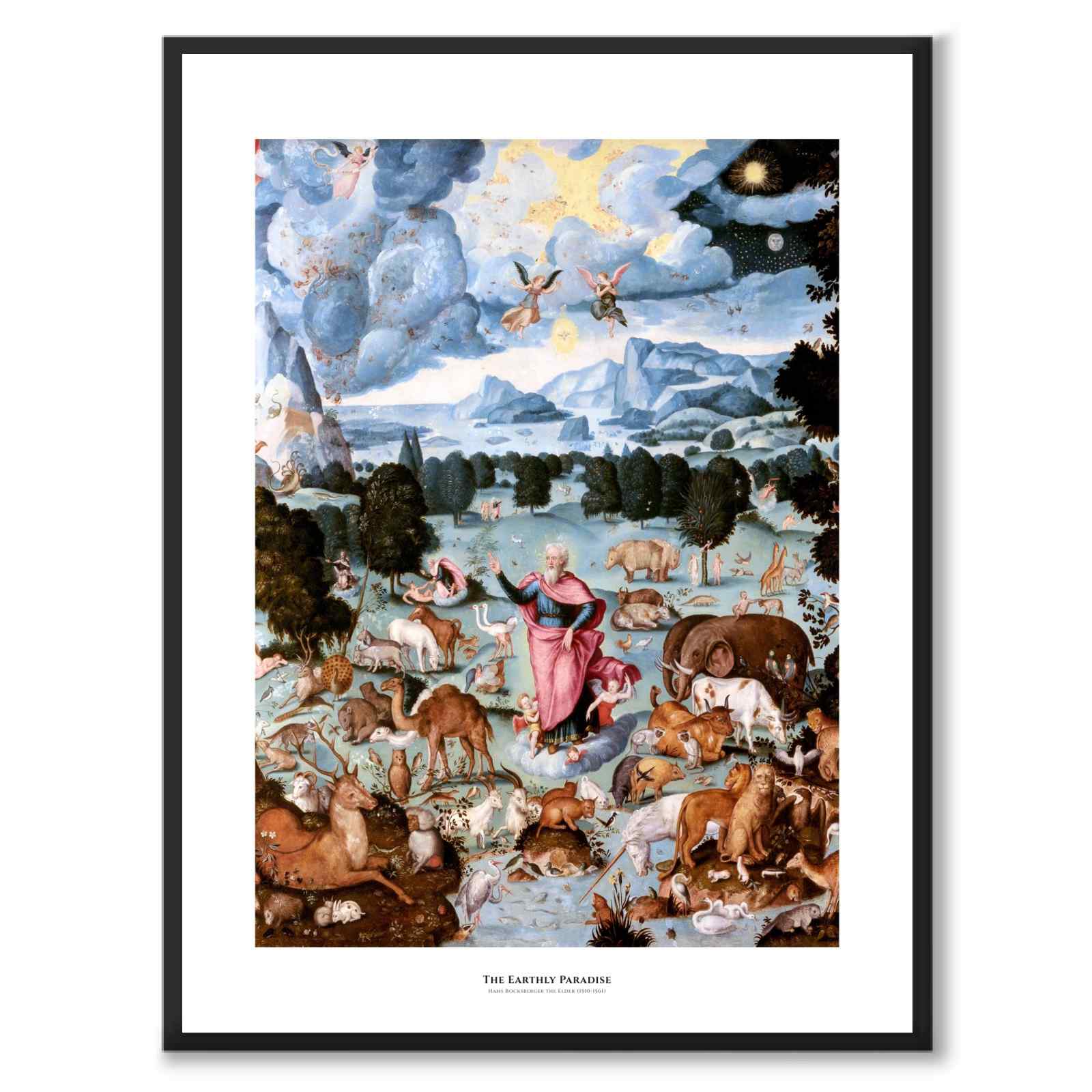 Earthly Paradise som poster med nordisk mytologi och folktro från Historly – med vit kant och titel