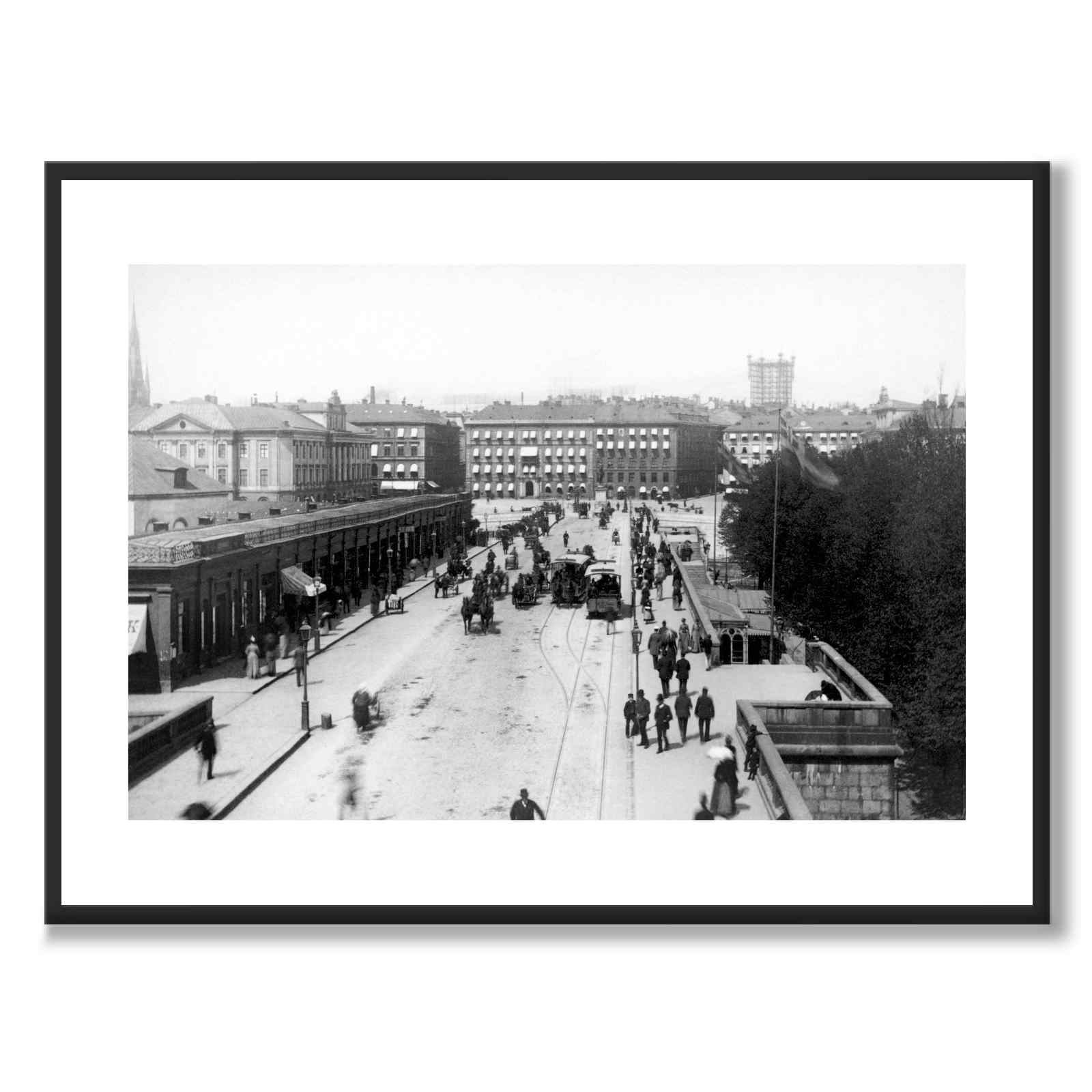 Norrbro, Stockholm som historisk Stockholmsposter från Historly – med vit kant utan titel