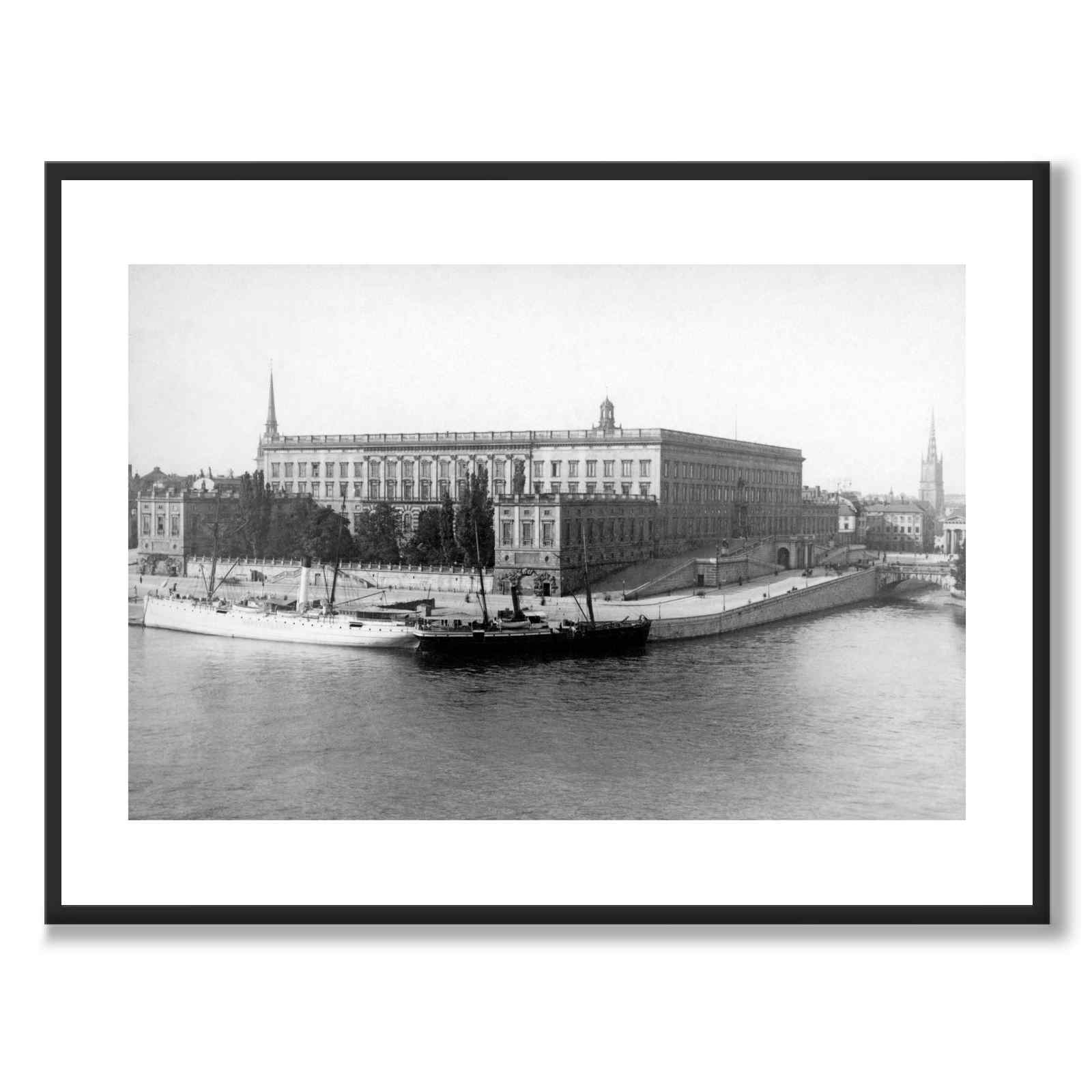 The Royal Palace, Stockholm som historisk Stockholmsposter från Historly – med vit kant utan titel