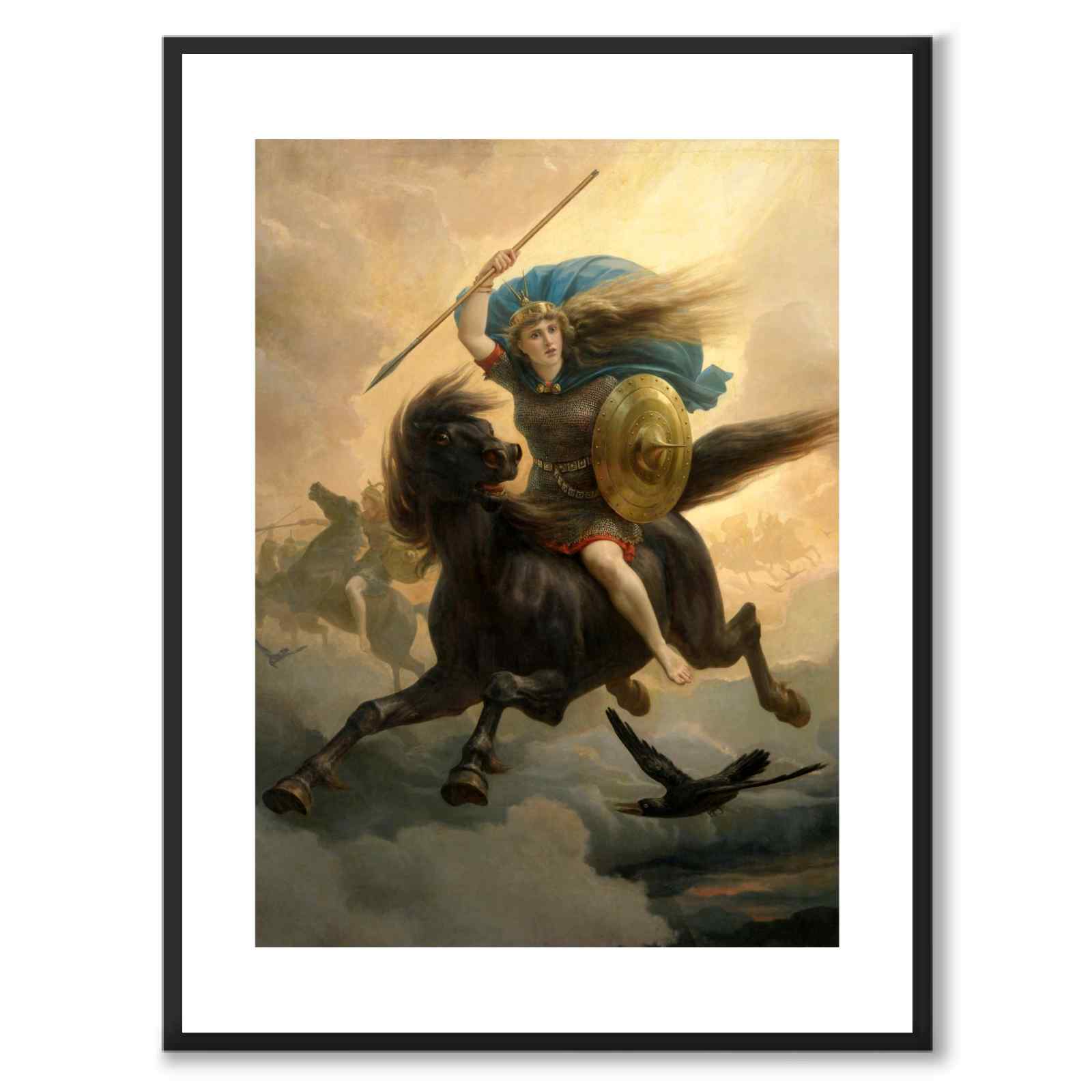 The Valkyrie som poster med nordisk mytologi och folktro från Historly – med vit kant utan titel
