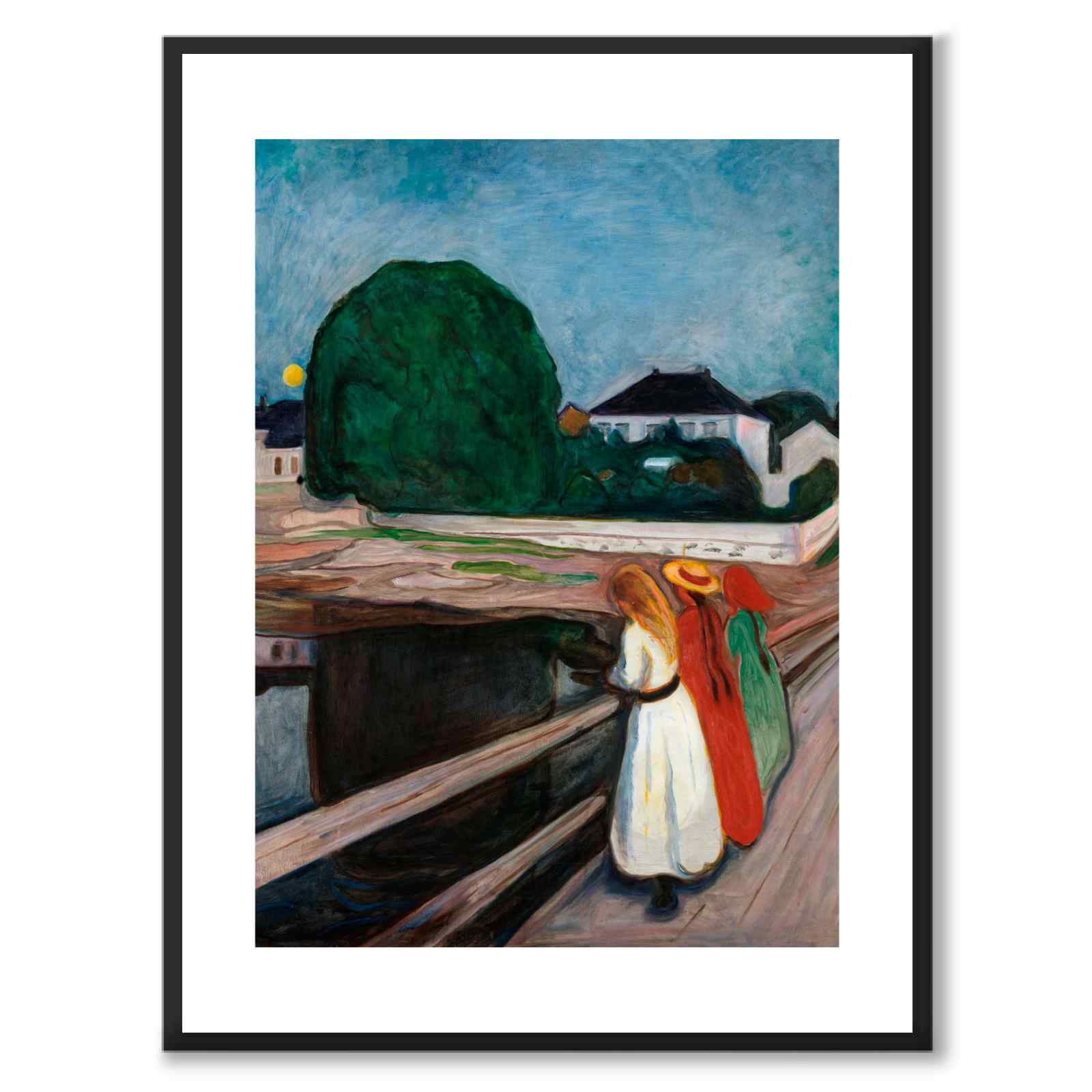 The Girls on the Bridge av Edvard Munch som konstposter från Historly – med vit kant utan titel