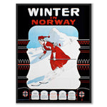 Winter in Norway som vintageillustration och poster från Historly – helbild utan vit kant