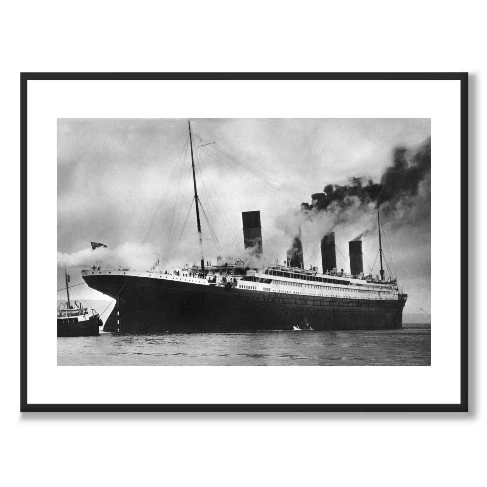 Titanic som poster från Historly – med vit kant utan titel