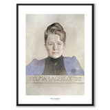 Selma Lagerlöf av August Strindberg som konstposter från Historly – med vit kant och titel