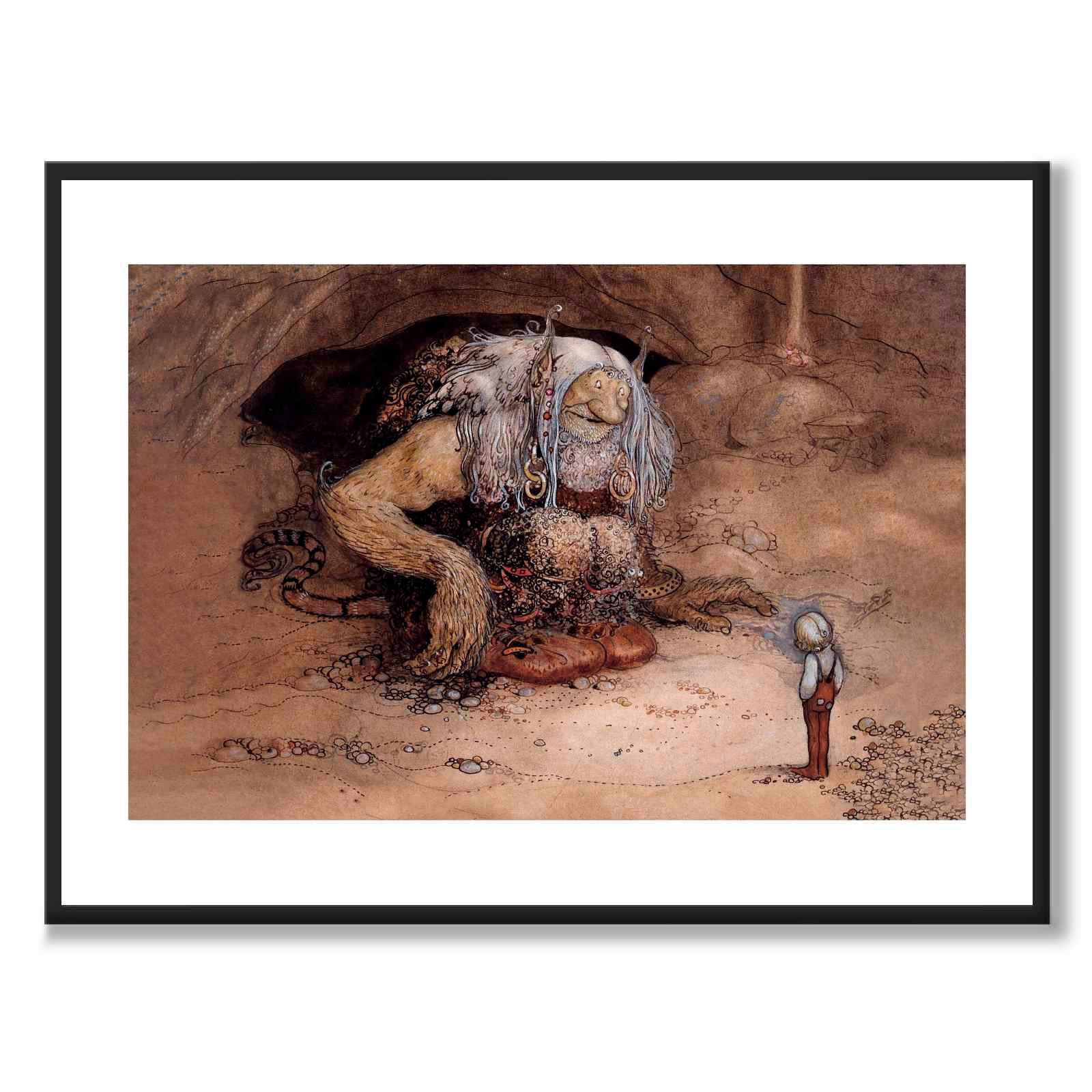 Pojken som Aldrig var Rädd av John Bauer som poster med nordisk mytologi och folktro från Historly – med vit kant utan titel