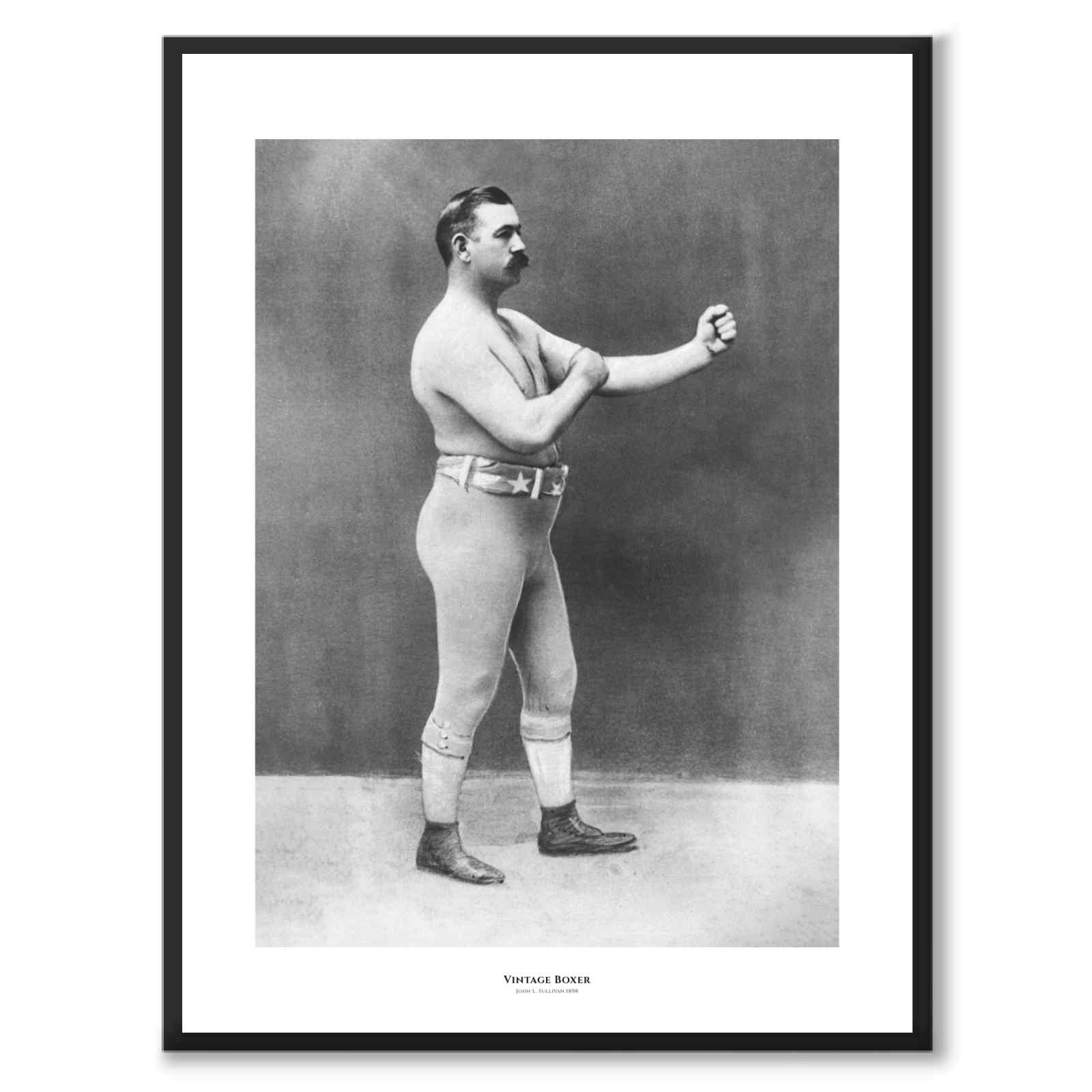 Vintage Boxer som historiskt fotografi och poster från Historly – med vit kant och titel