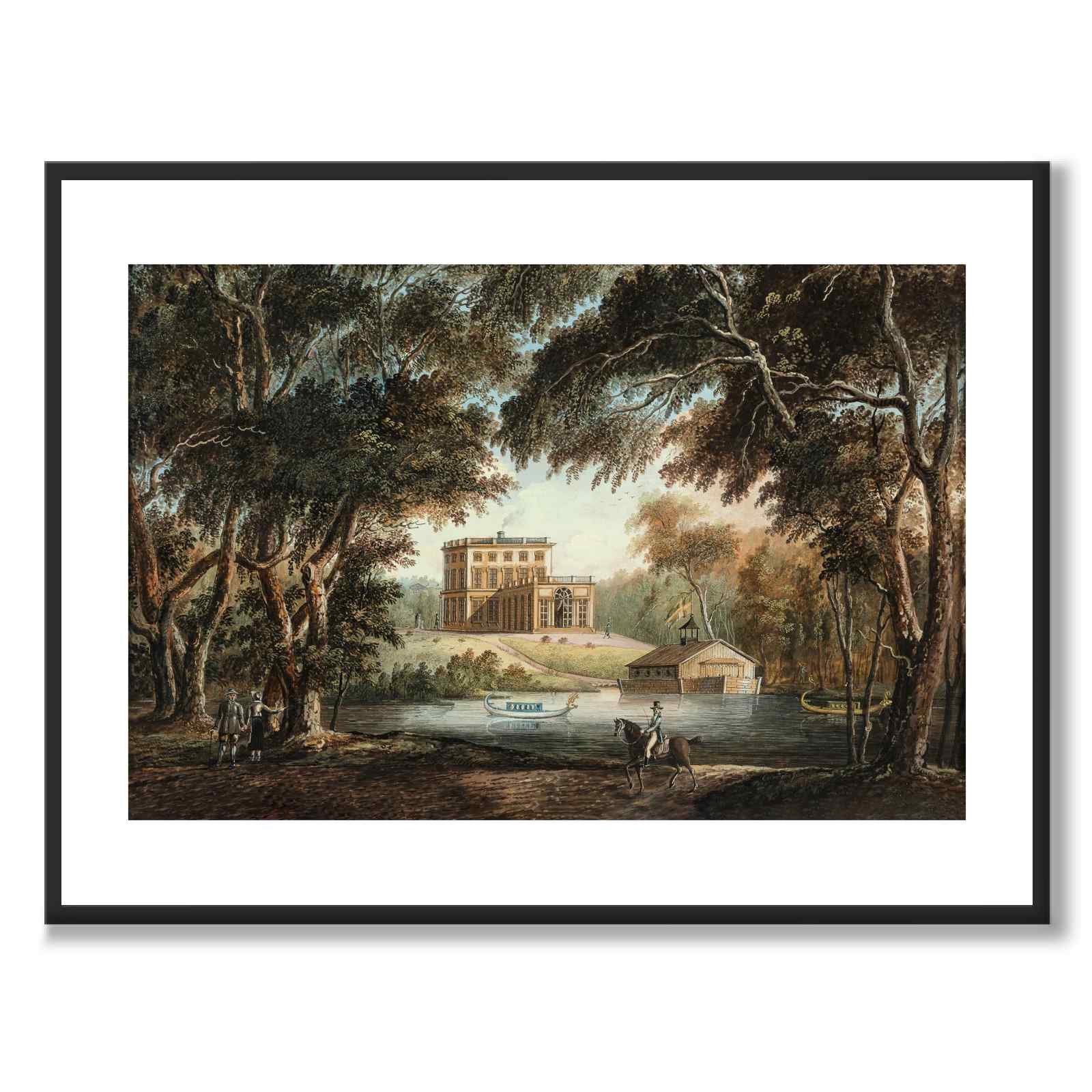 Gustav III's Pavilion som historisk Stockholmsposter från Historly – med vit kant utan titel