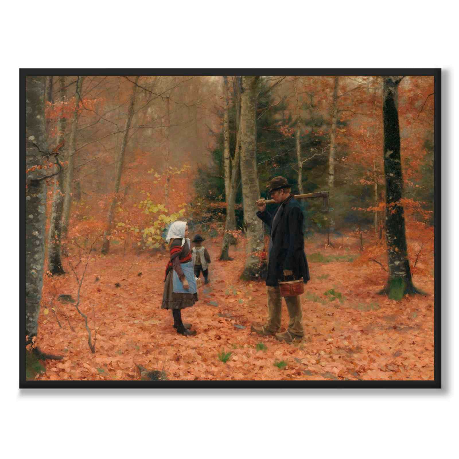 The Woodman and his Children som konstposter från Historly – helbild utan vit kant