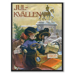 Julkvällen 1907 som poster till barnrum från Historly – helbild utan vit kant