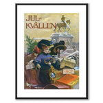 Julkvällen 1907 som poster till barnrum från Historly – med vit kant och titel