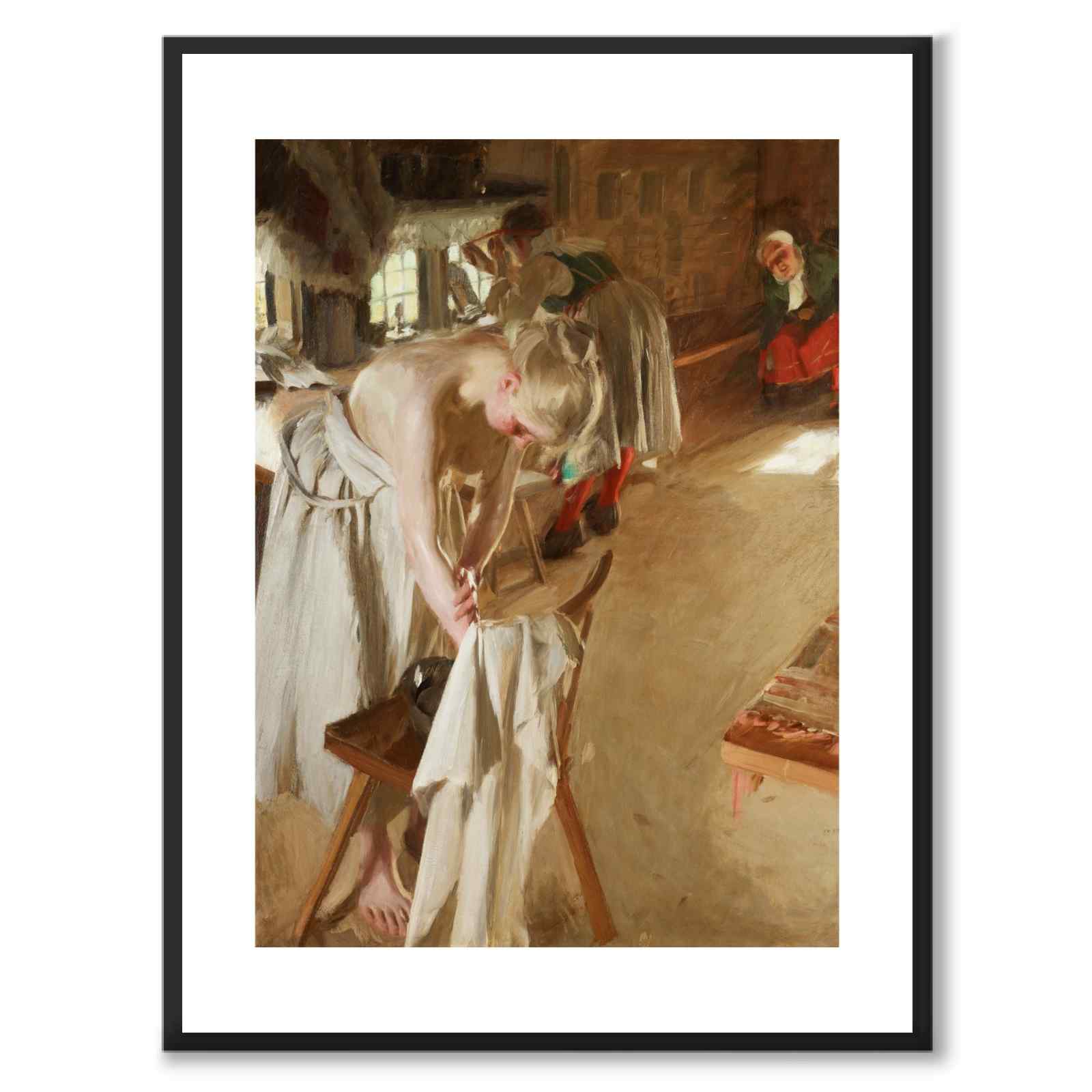 Söndagsmorgon av Anders Zorn som poster från Historly – med vit kant utan titel