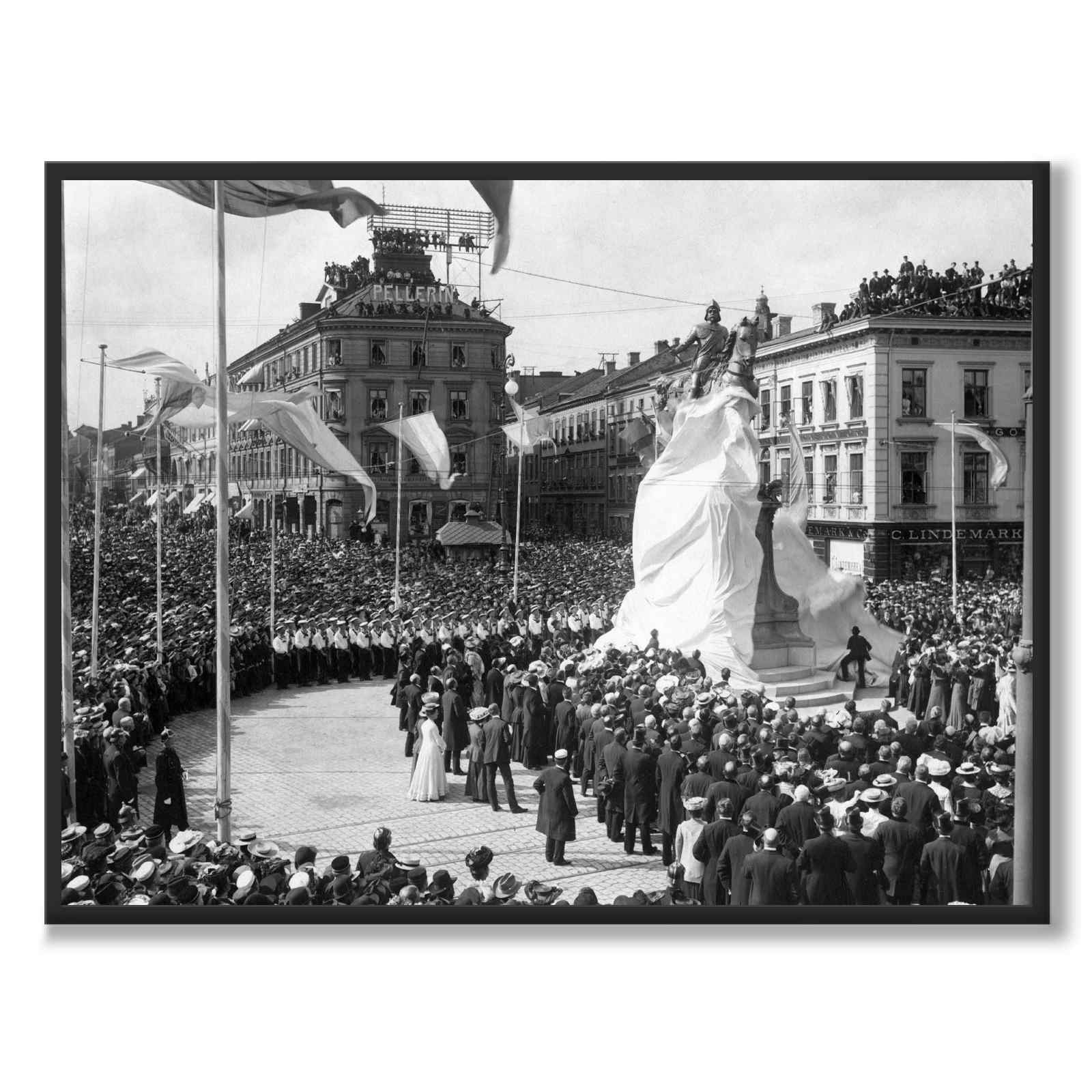 Kungsportsplatsen 1904 som historisk Göteborgsposter från Historly – helbild utan vit kant