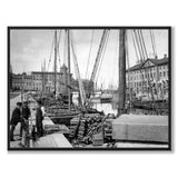 Stora Hamnkanalen 1890 som historisk Göteborgsposter från Historly – helbild utan vit kant
