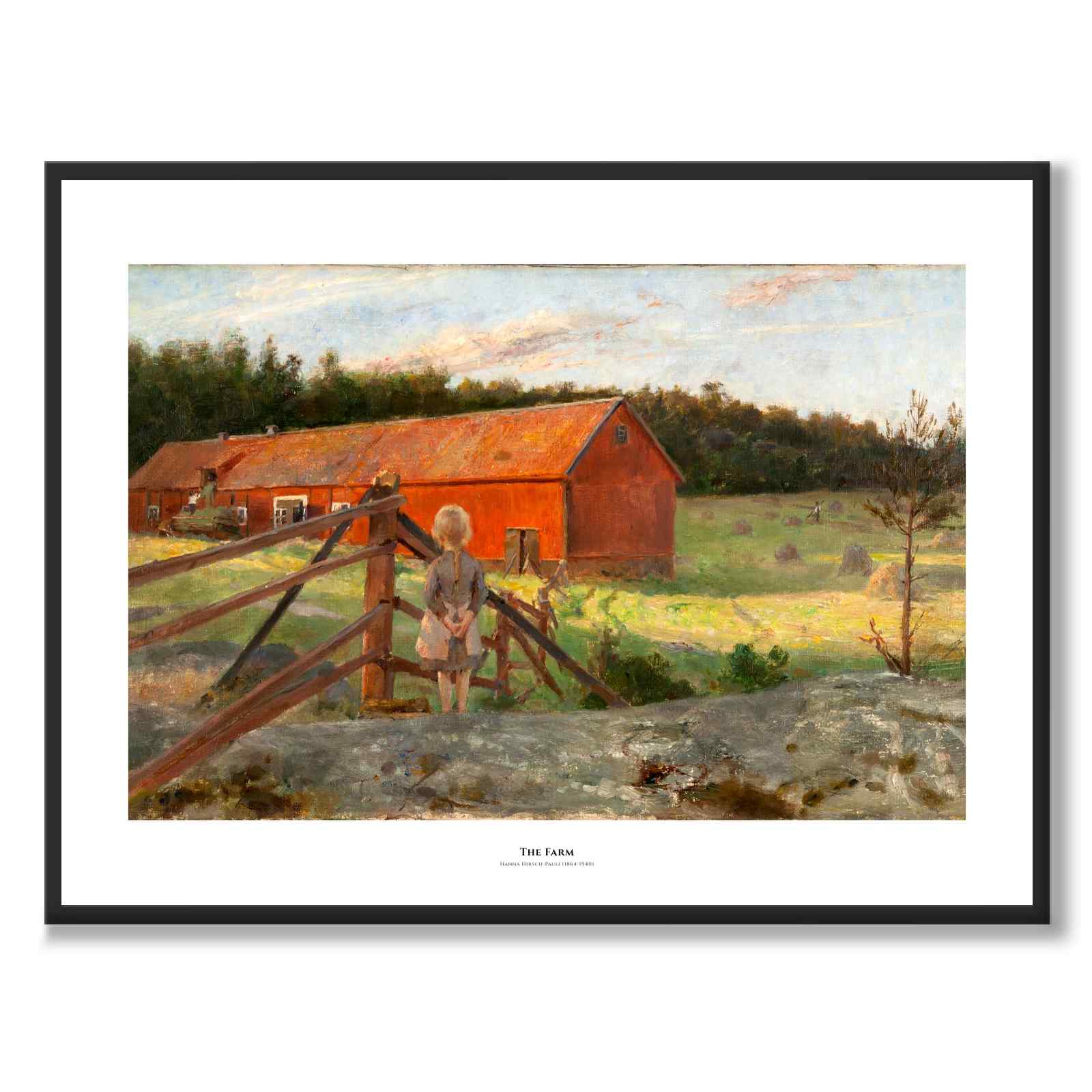 The Farm som poster till barnrum från Historly – med vit kant och titel